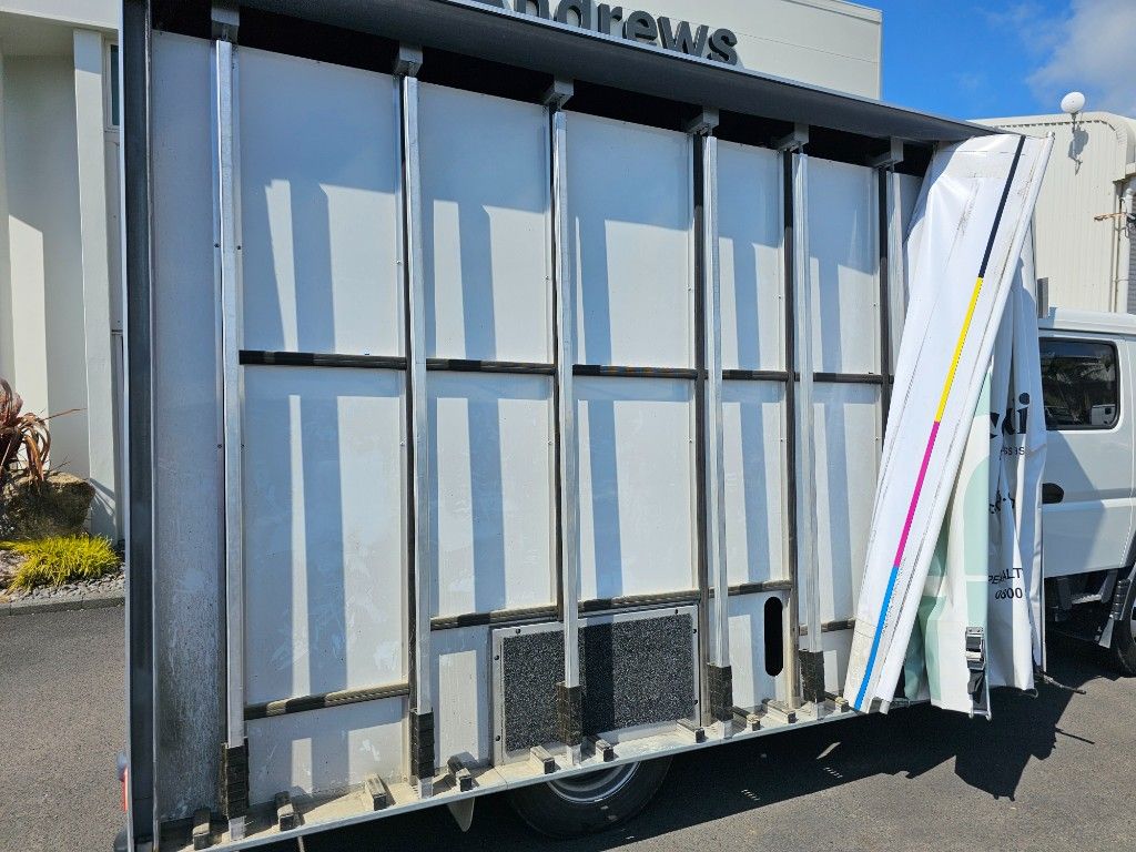 2021 FUSO Canter 918 Wide Crew Cab with Glass Curtainsider Body 